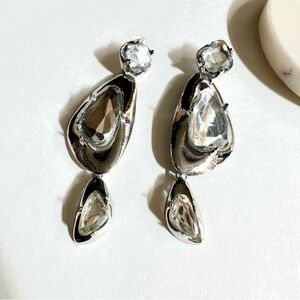 Elegant Statement Silver Drop Earrings